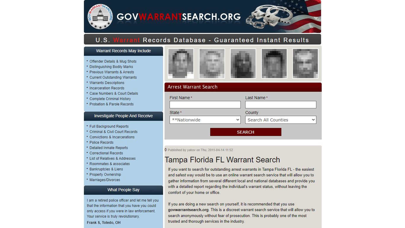 Tampa | Warrant Search